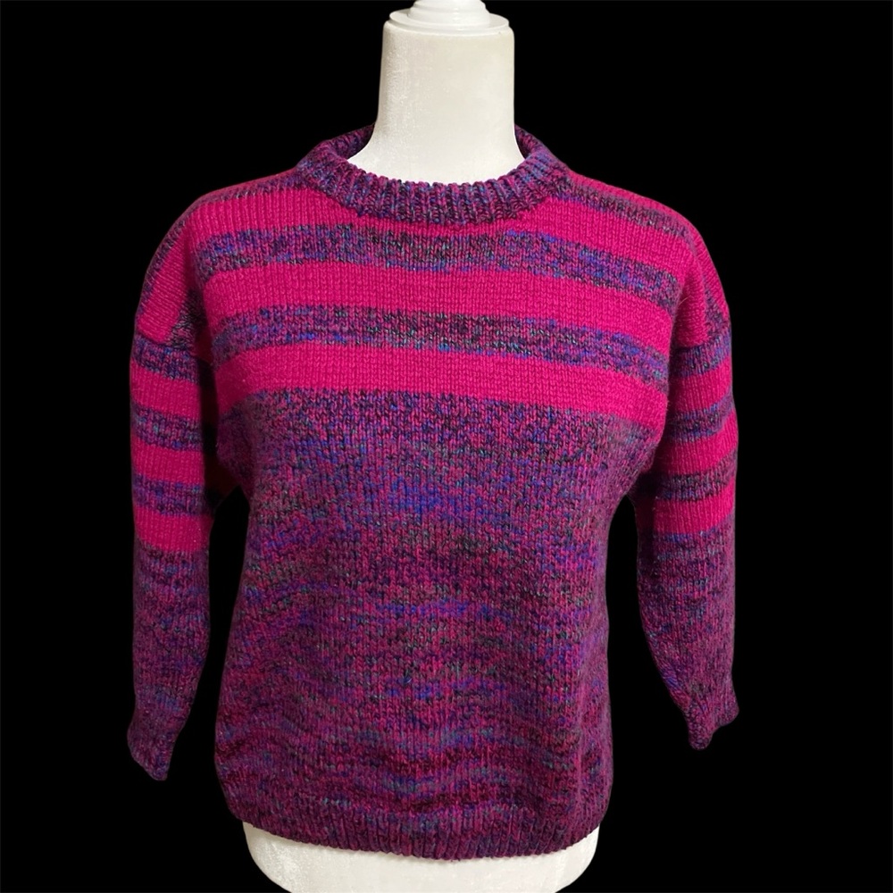 Vintage 80s Hot Pink Sweater